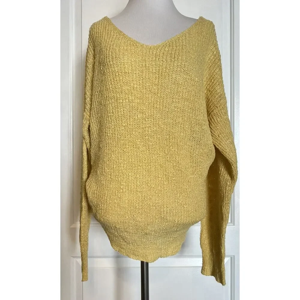 $89 LOVE TREE Los Angeles Boutique Open Back Twist Knot Knit Sweater Designer L